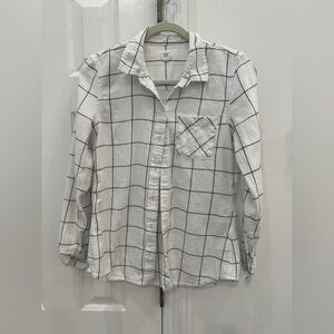 Gap plaid white flannel